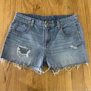 Casual Blue Distressed Jean Shorts